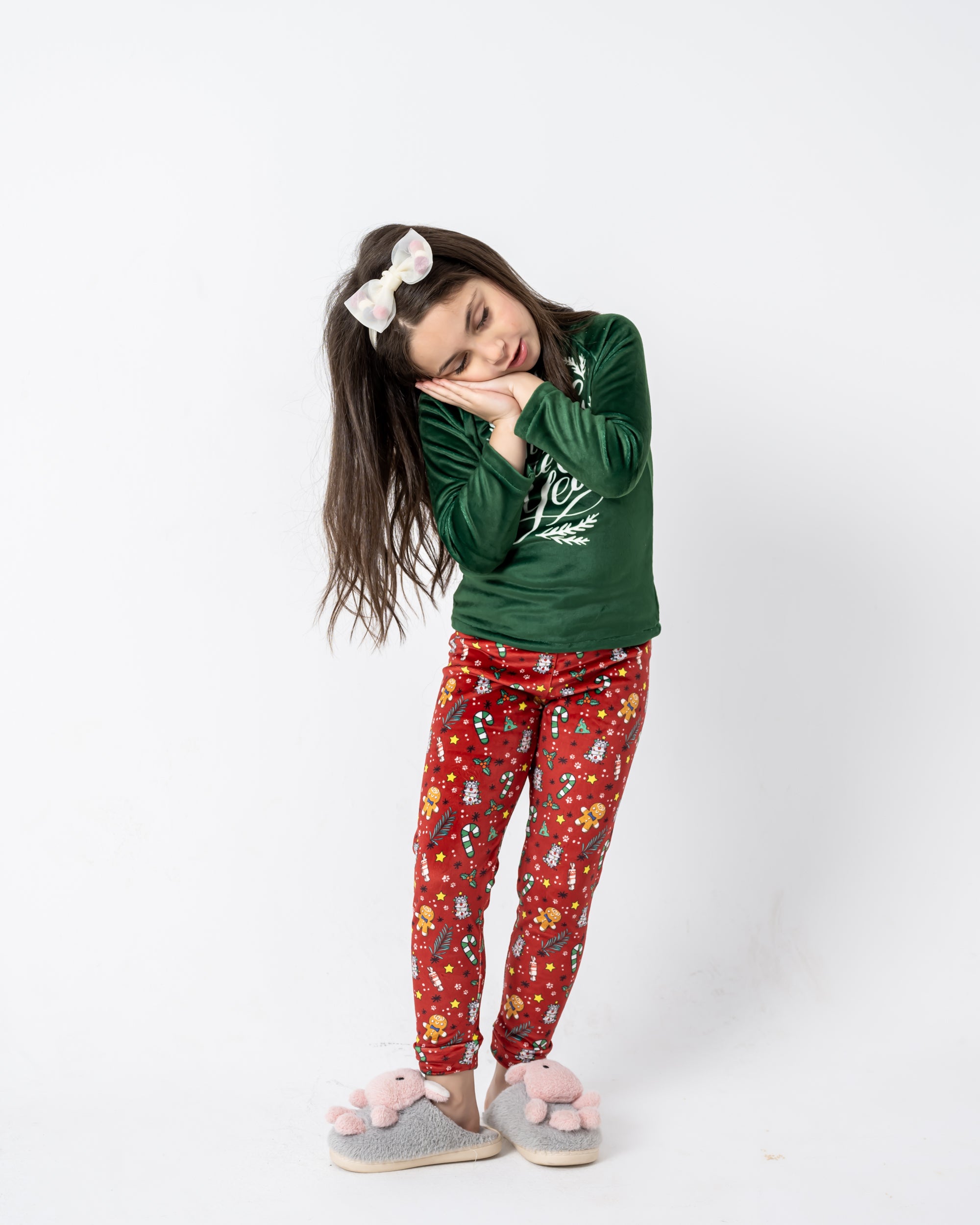 Wonderful Time Of The Year Kids Pjs Green
