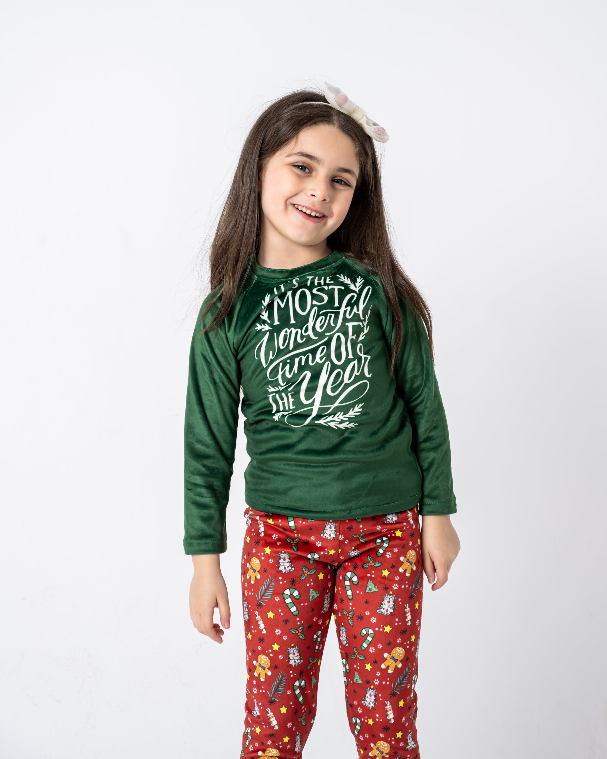Wonderful Time Of The Year Kids Pjs Green