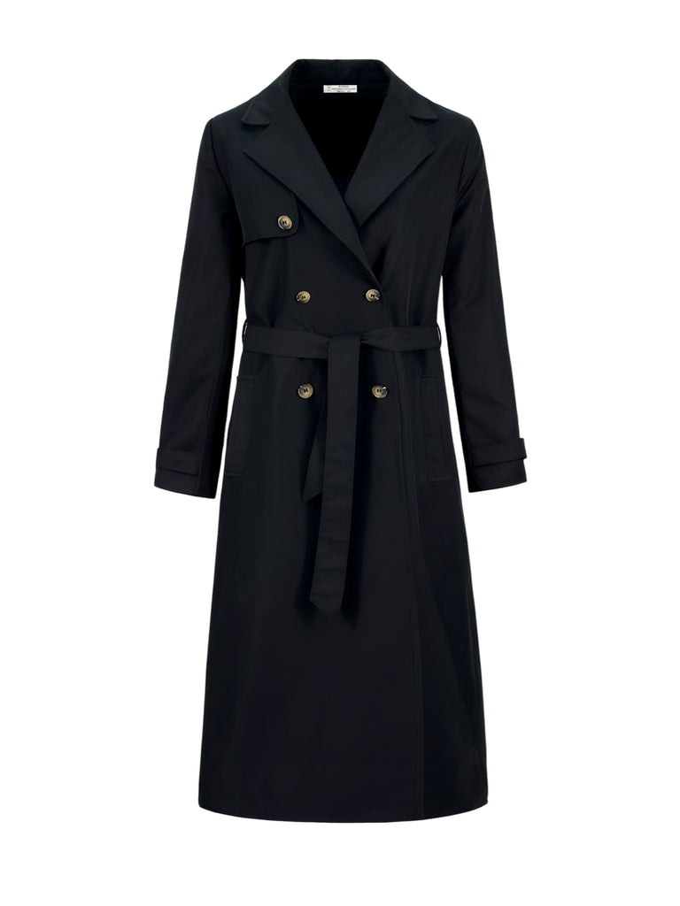 Dancing In The Rain Trench Coat Black