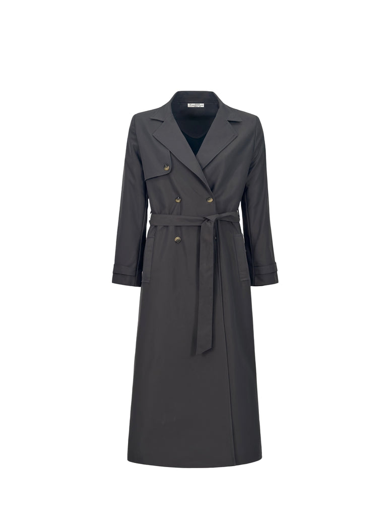 Dancing In The Rain Trench Coat Charcoal