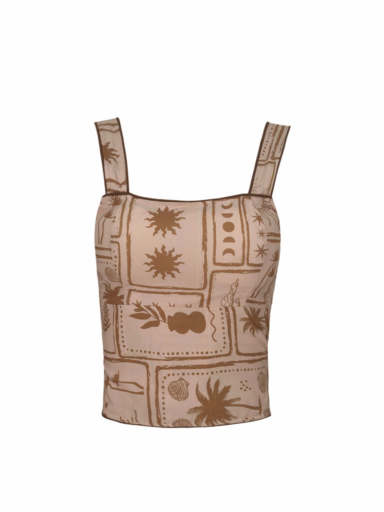 Golden Sandy Rays Trimmed Corset