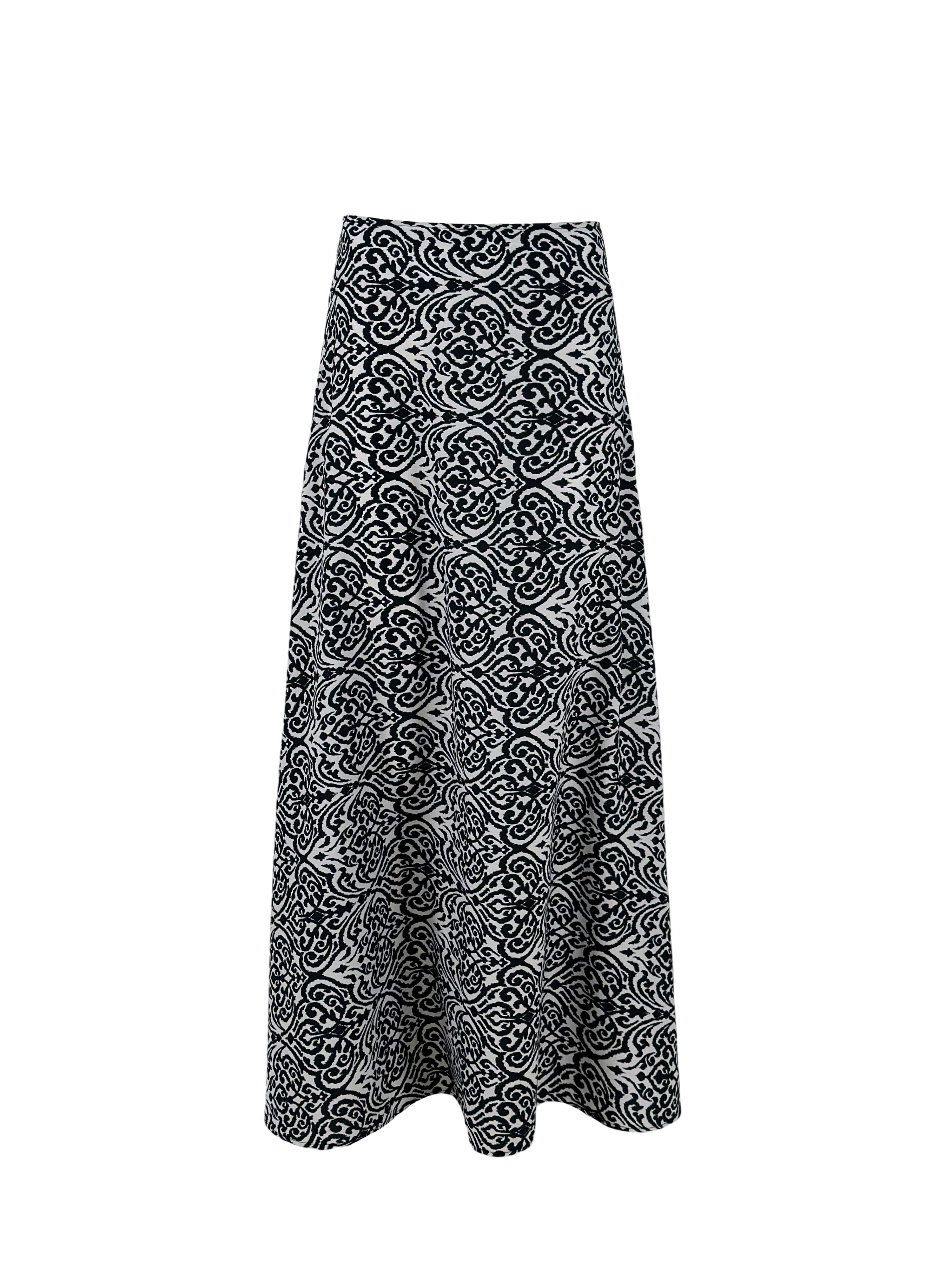 Heritage Black Floral Slim Skirt