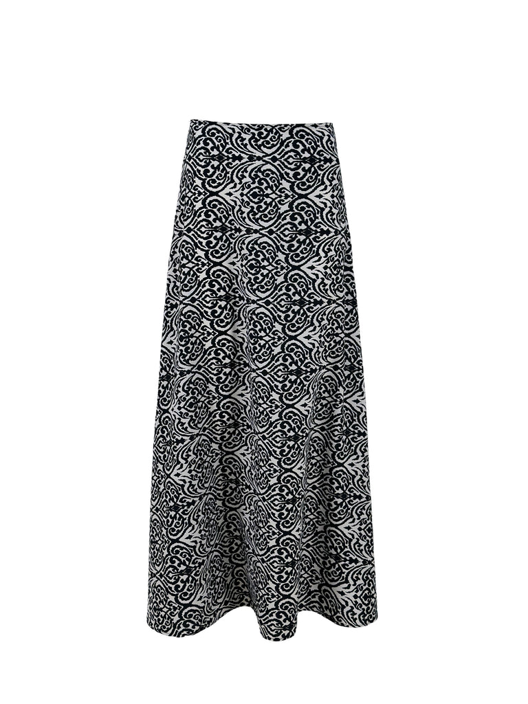 Heritage Black Floral Slim Skirt