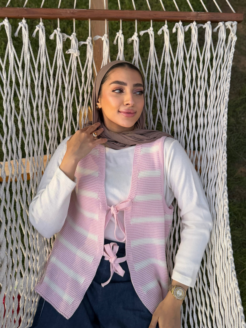 Stripped Ribbon Vest