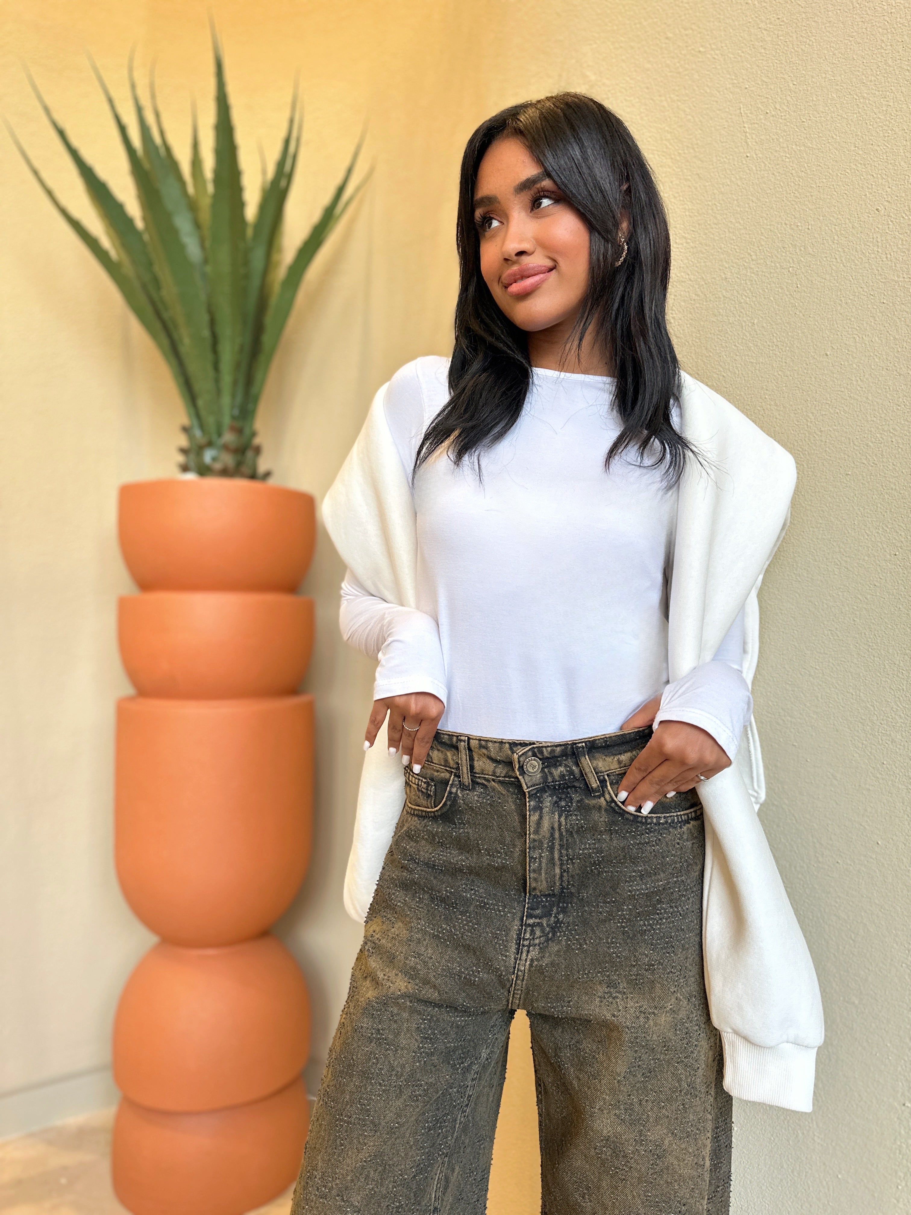 Distressed Wide Denim
