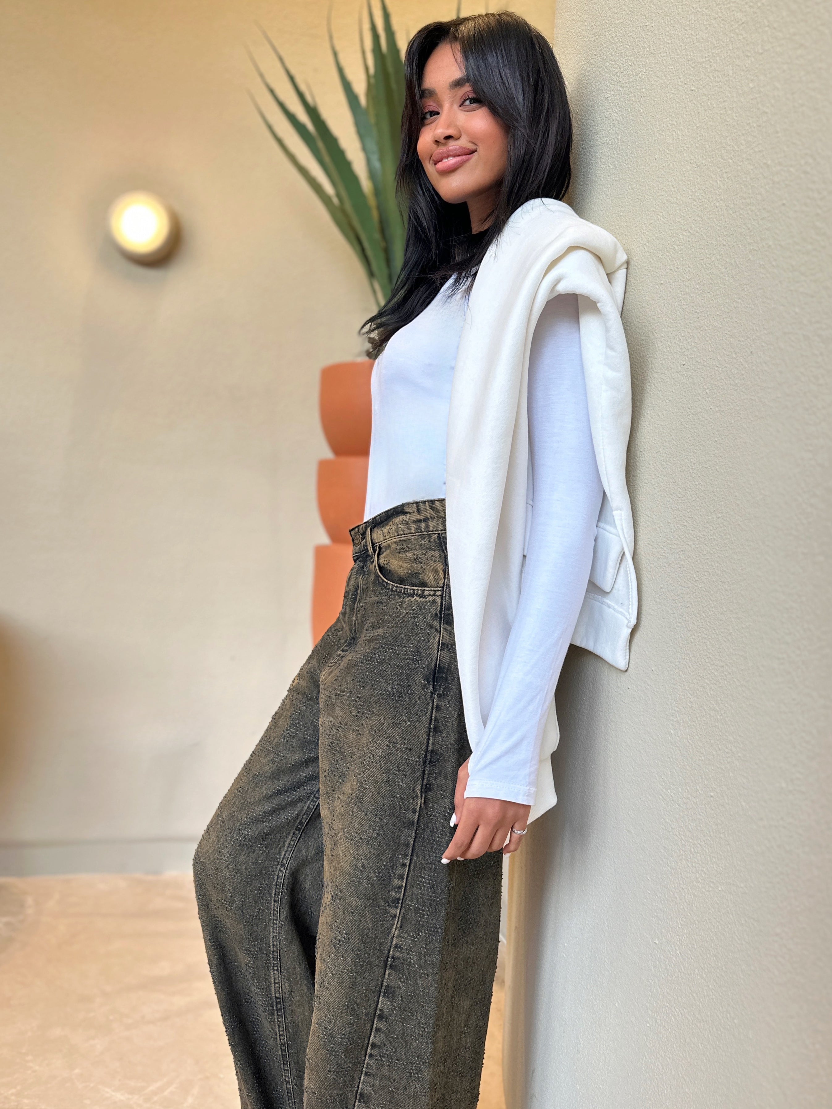 Distressed Wide Denim