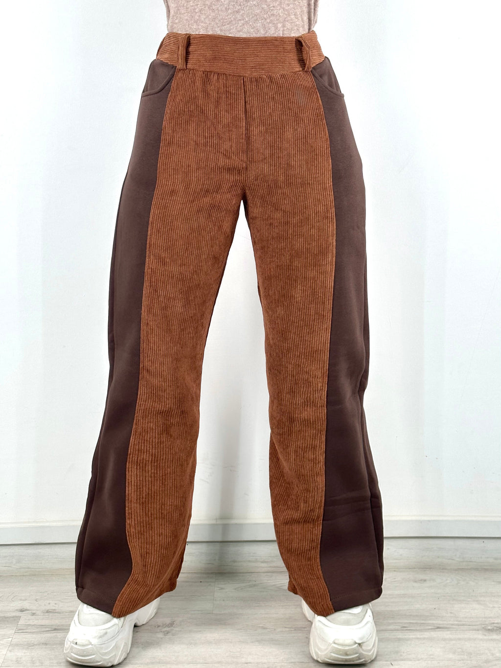 Two Tone Wide Pants Carmel