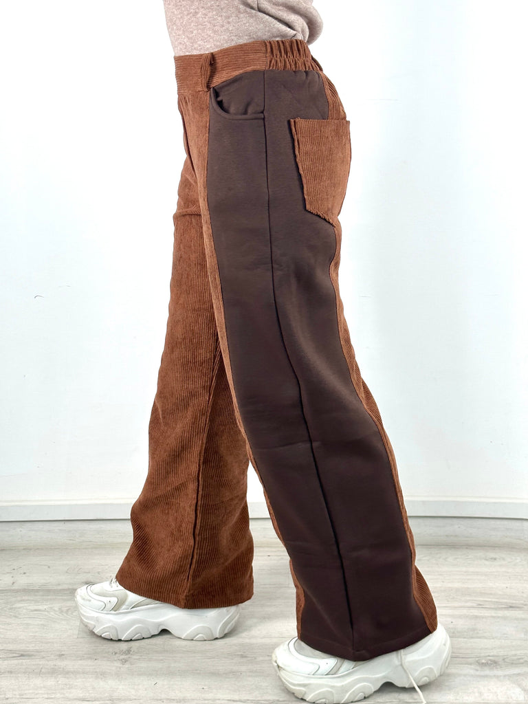Two Tone Wide Pants Carmel