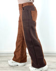 Two Tone Wide Pants Carmel