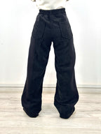 Two Tone Wide Pants Black