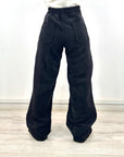 Two Tone Wide Pants Black