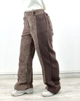 Two Tone Wide Pants Sand