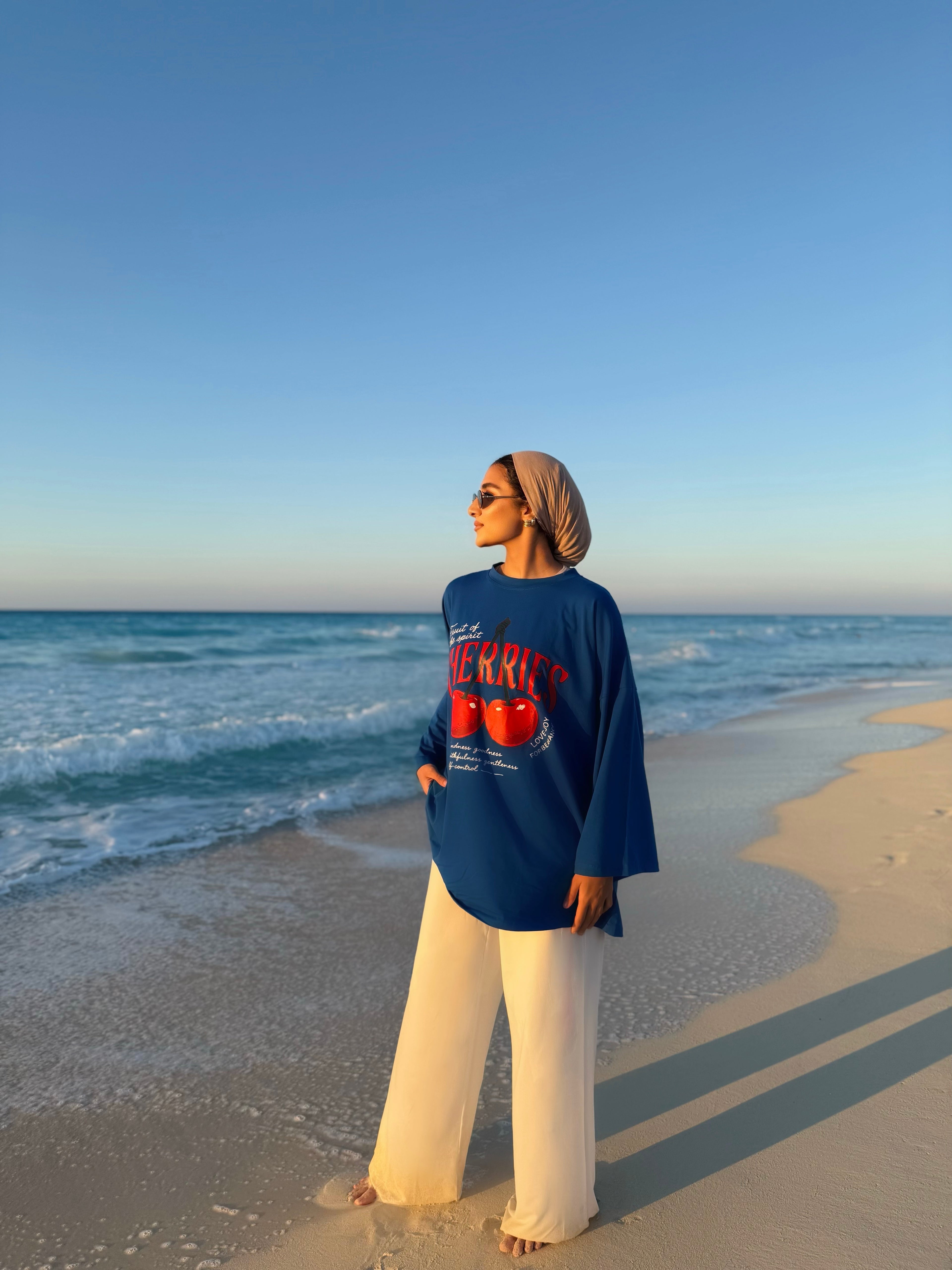 Blue Cherries Long T-Shirt