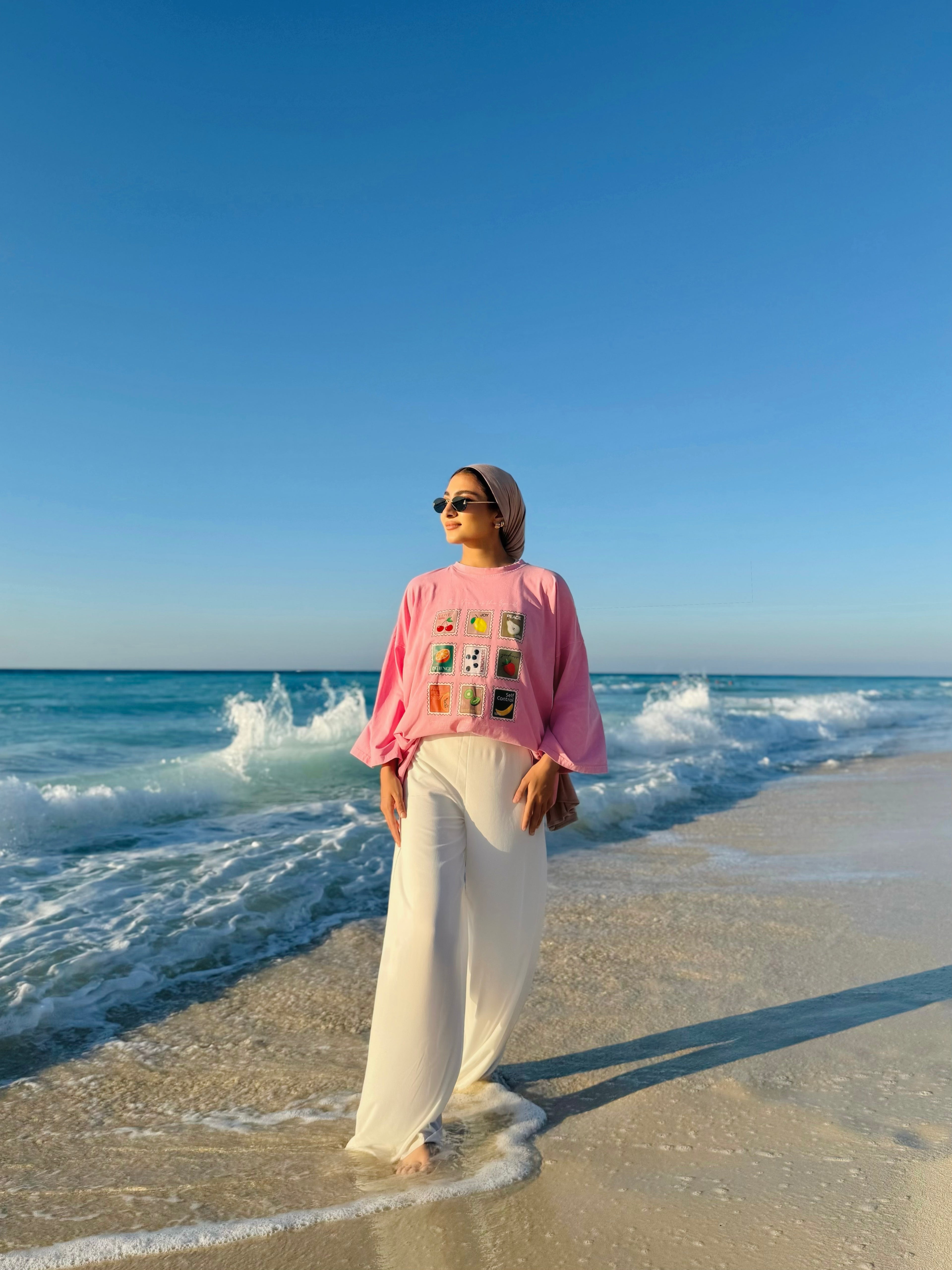 Pink Stamps Long T-Shirt