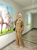 Soft Stripe Linen Set Pants