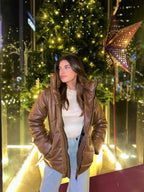 Leather Puffed Jacket