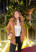 Leather Puffed Jacket