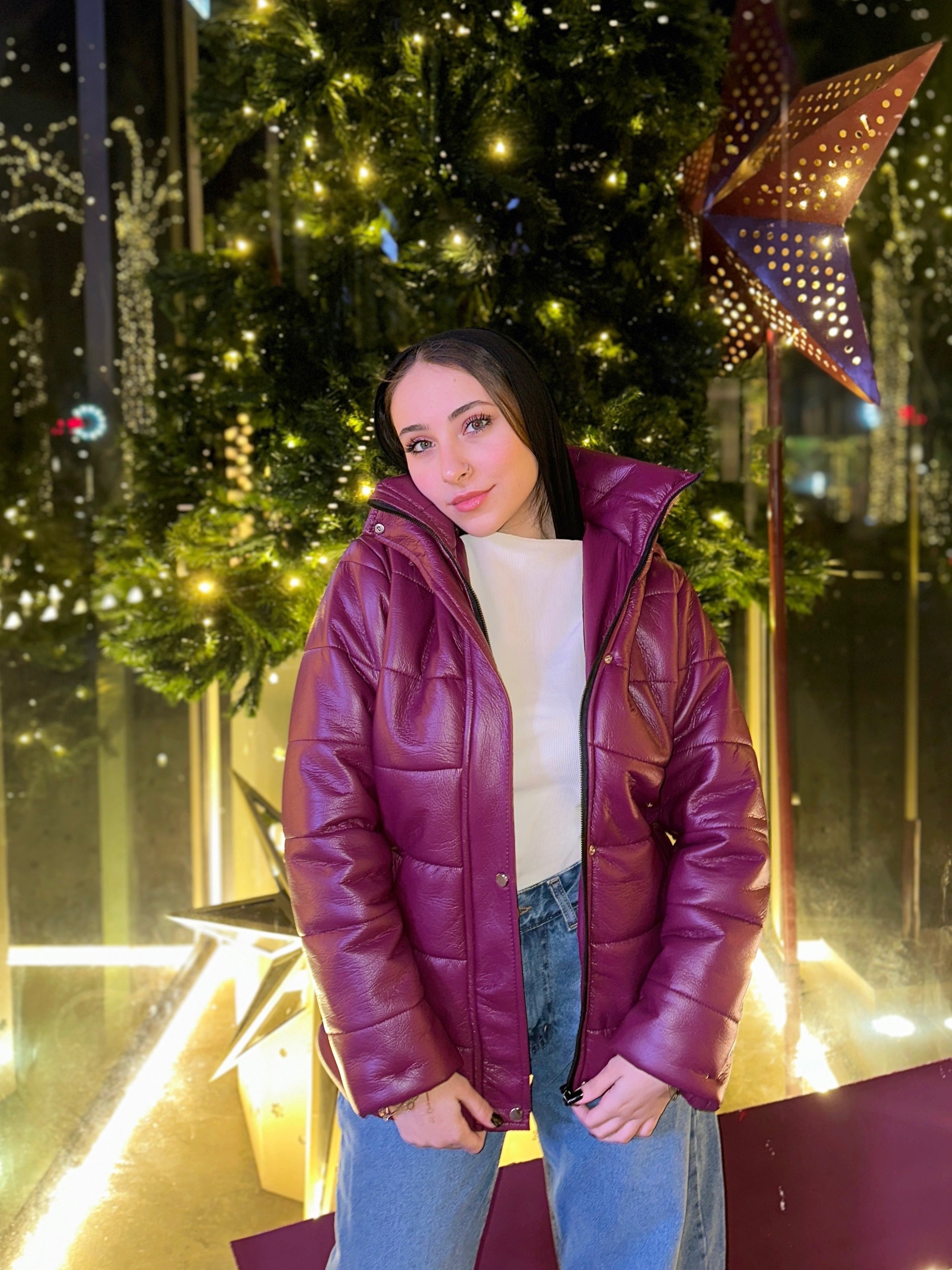 Leather Puffed Jacket