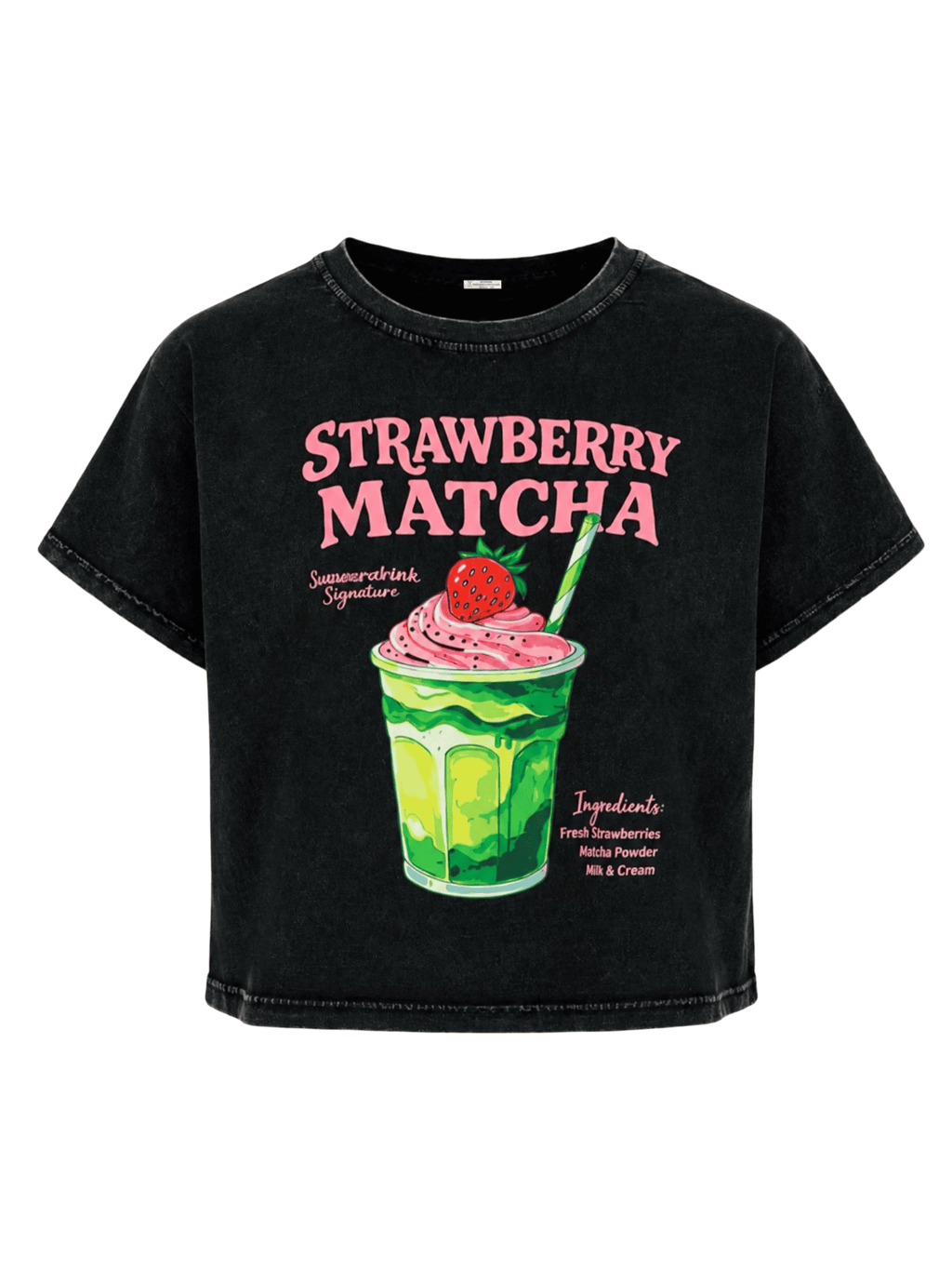 Strawberry Matcha Acid Half T-Shirt
