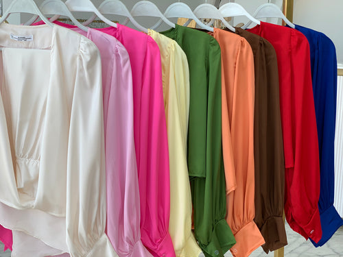 Cropped Wrap Silky Top