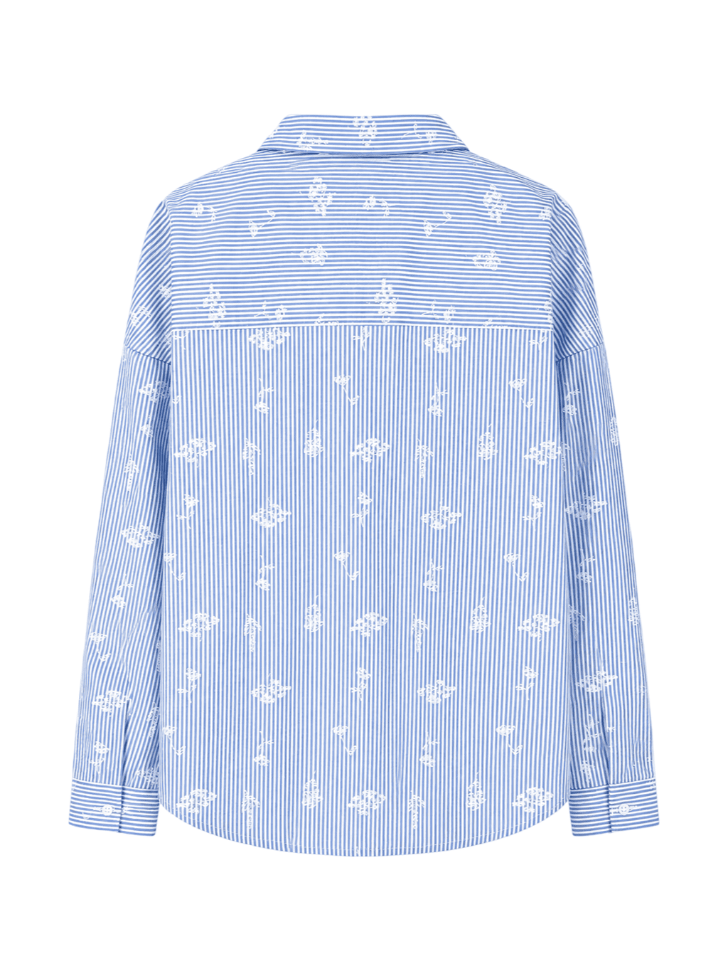 Stripes Floral Oversized Shirt