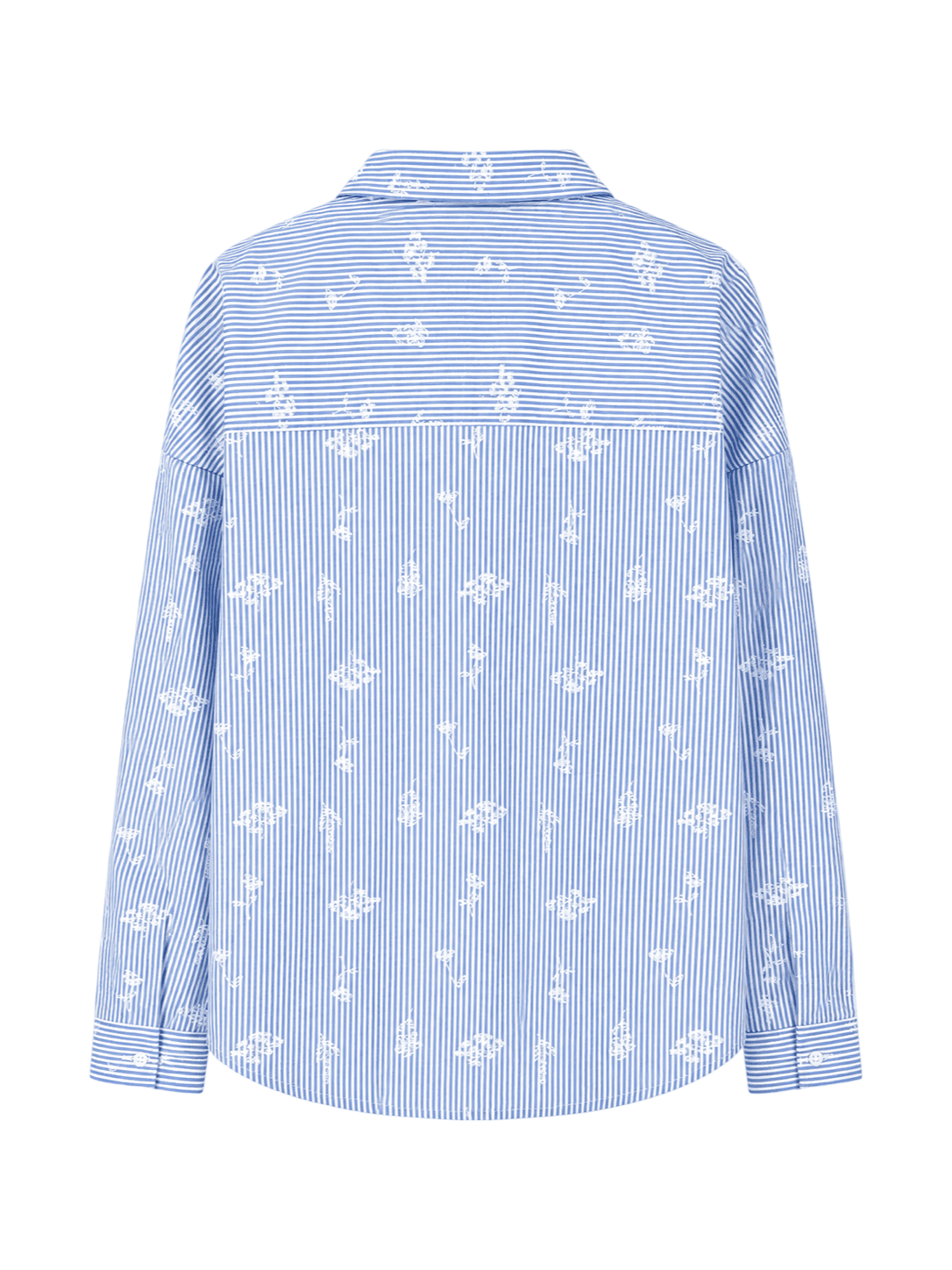 Stripes Floral Oversized Shirt