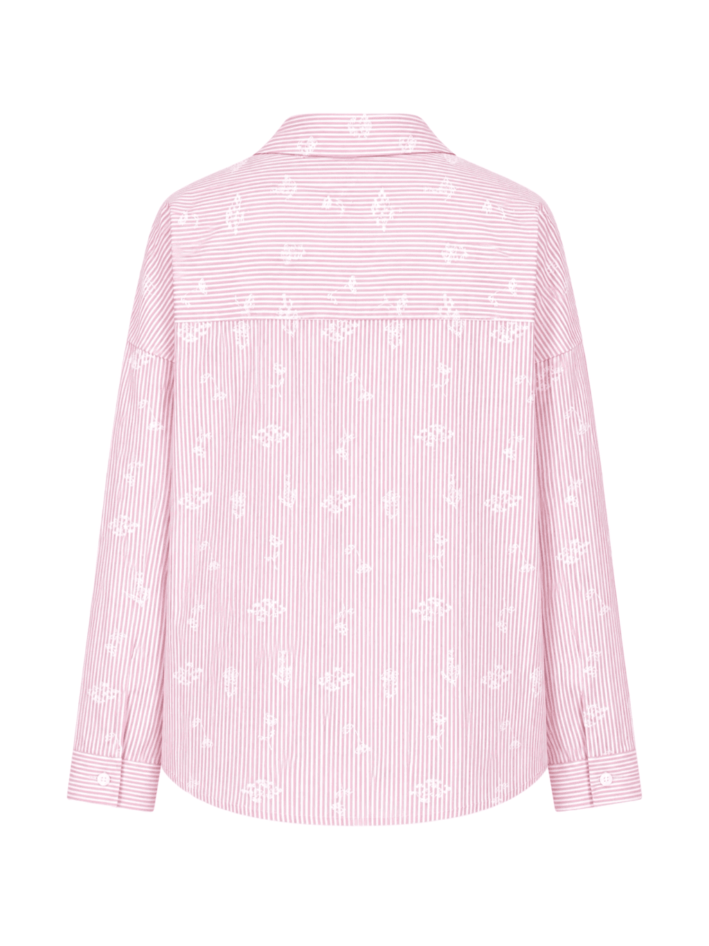 Stripes Floral Oversized Shirt