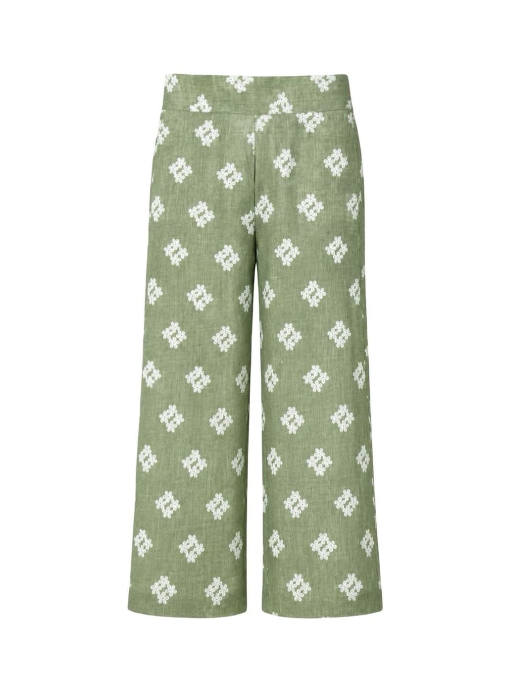 Cropped Lin Floral Pants