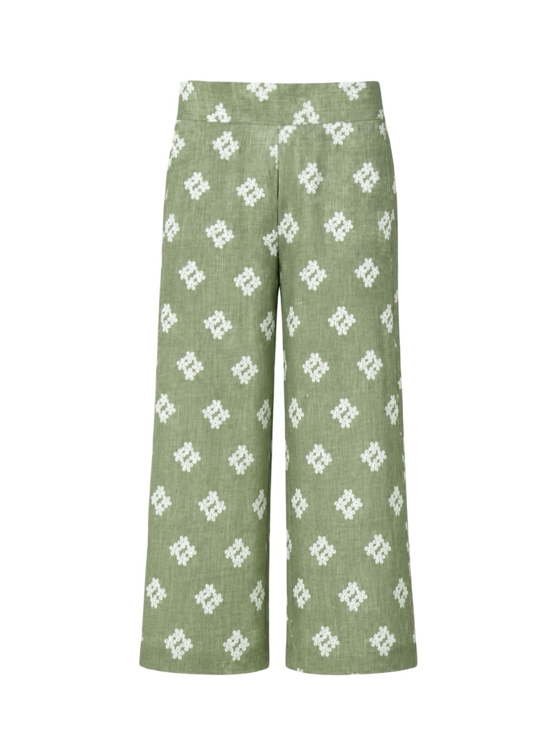 Cropped Lin Floral Pants