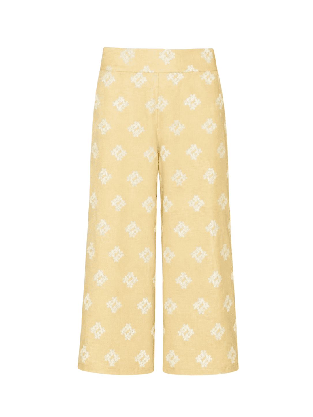 Cropped Lin Floral Pants