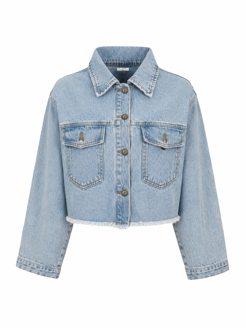 Cropped Unfinished Denim Jacket