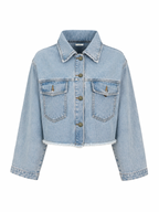 Cropped Unfinished Denim Jacket