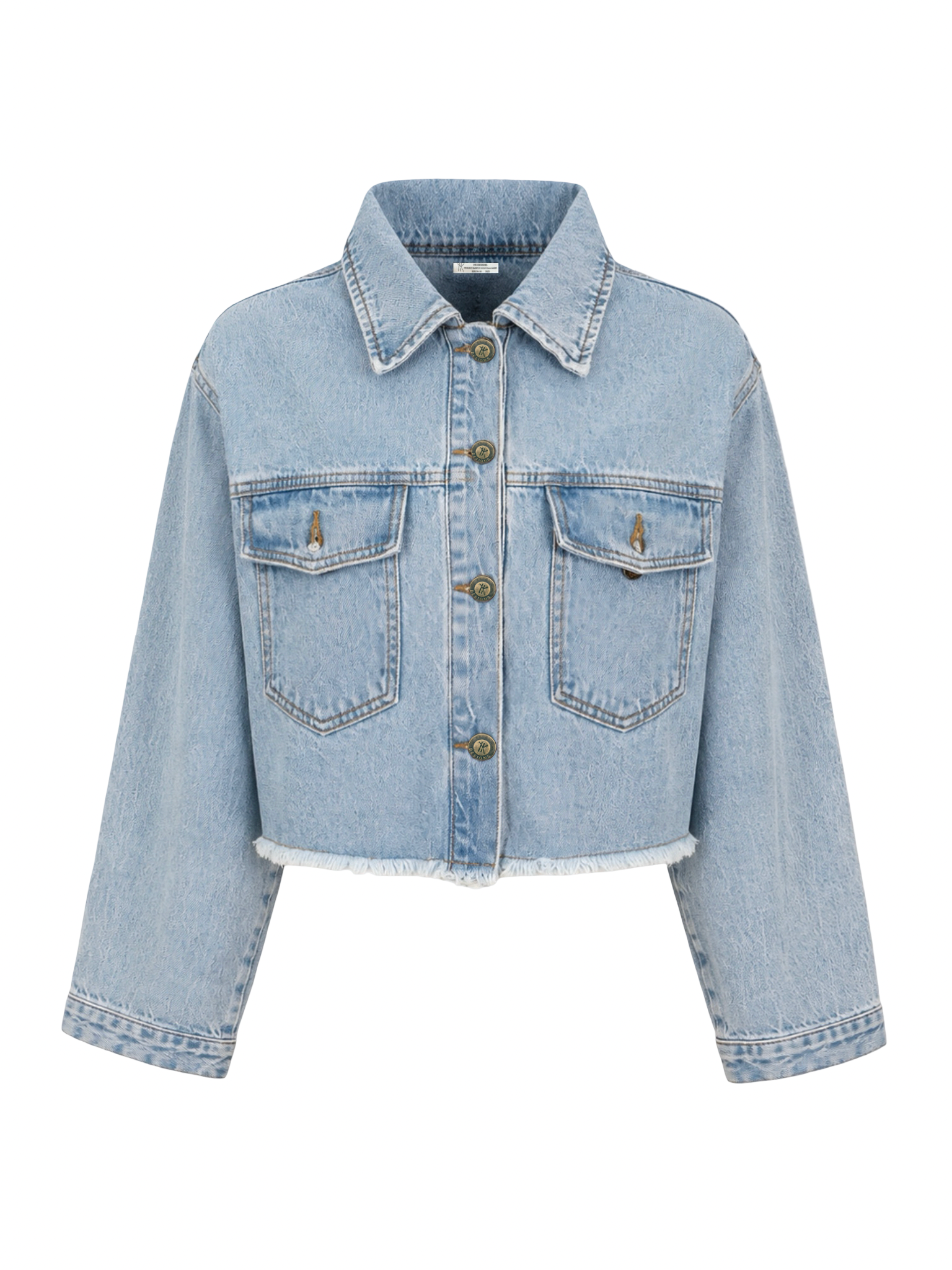 Cropped Unfinished Denim Jacket