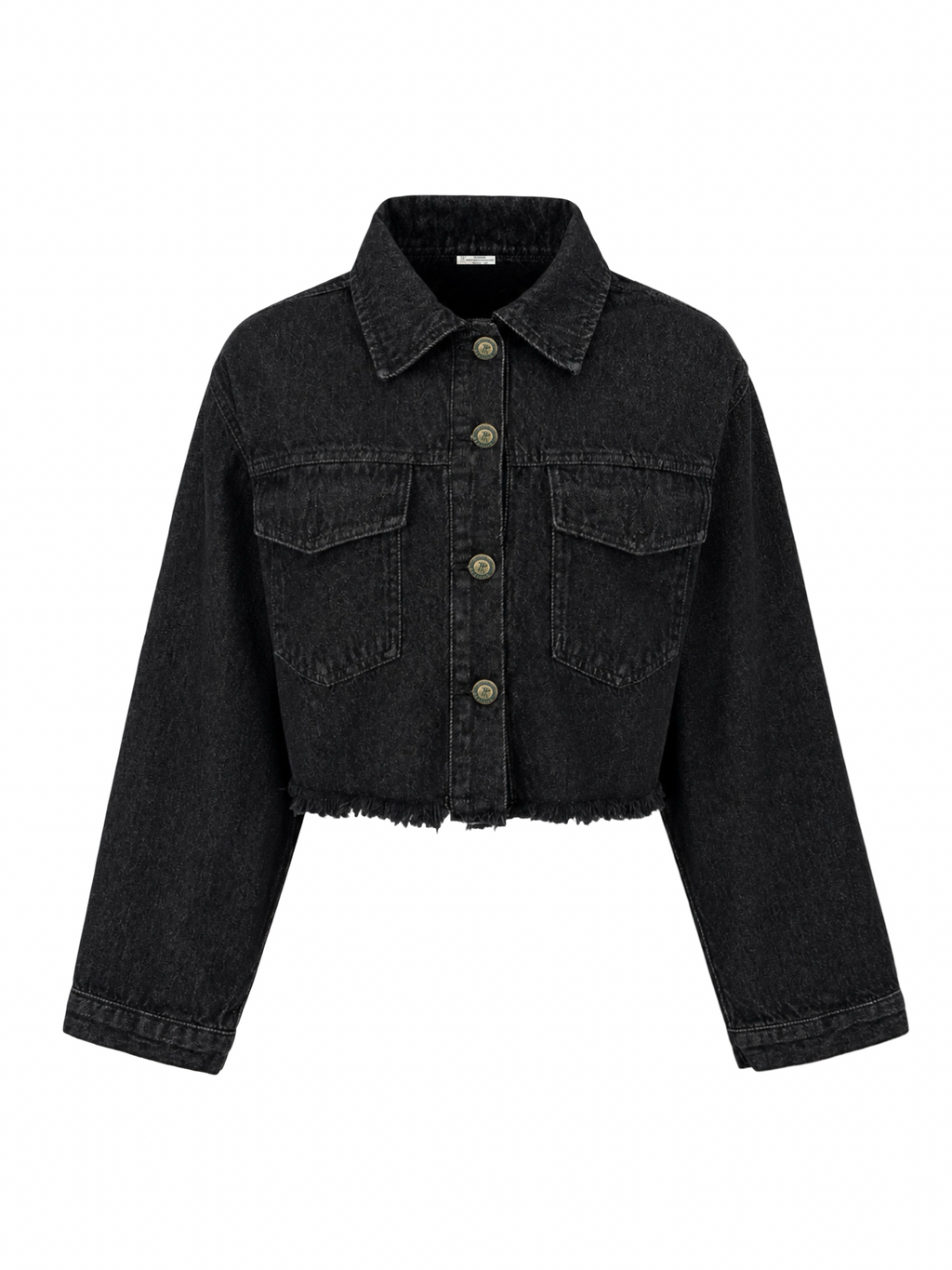 Cropped Unfinished Denim Jacket