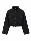 Cropped Unfinished Denim Jacket