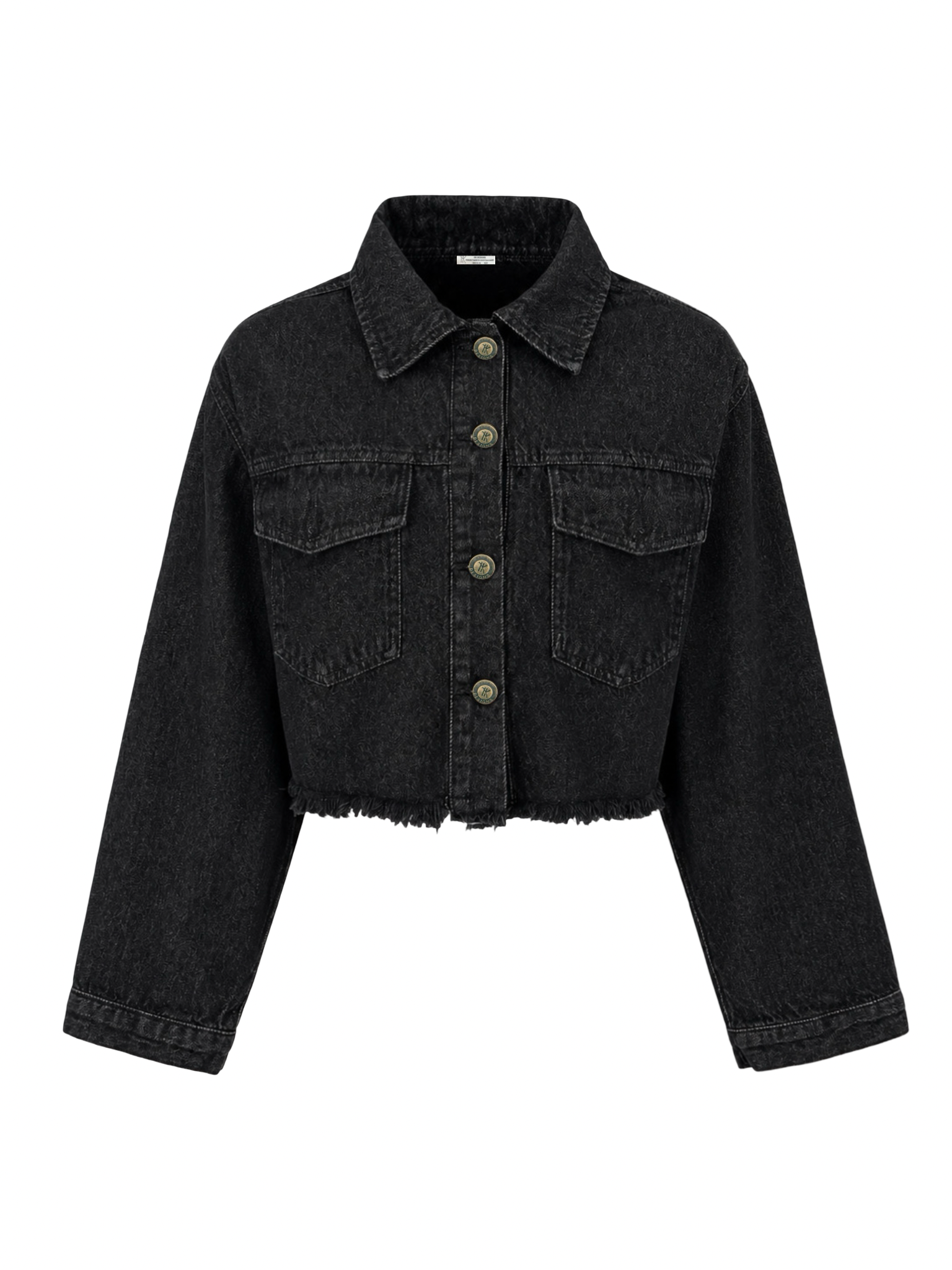Cropped Unfinished Denim Jacket