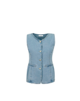 Full Glam Denim Vest Light Blue