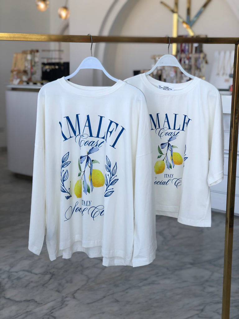 Amalfi Coast Cream T-Shirt Long Sleeve