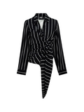 Wrap it Cotton Stripes Blouse