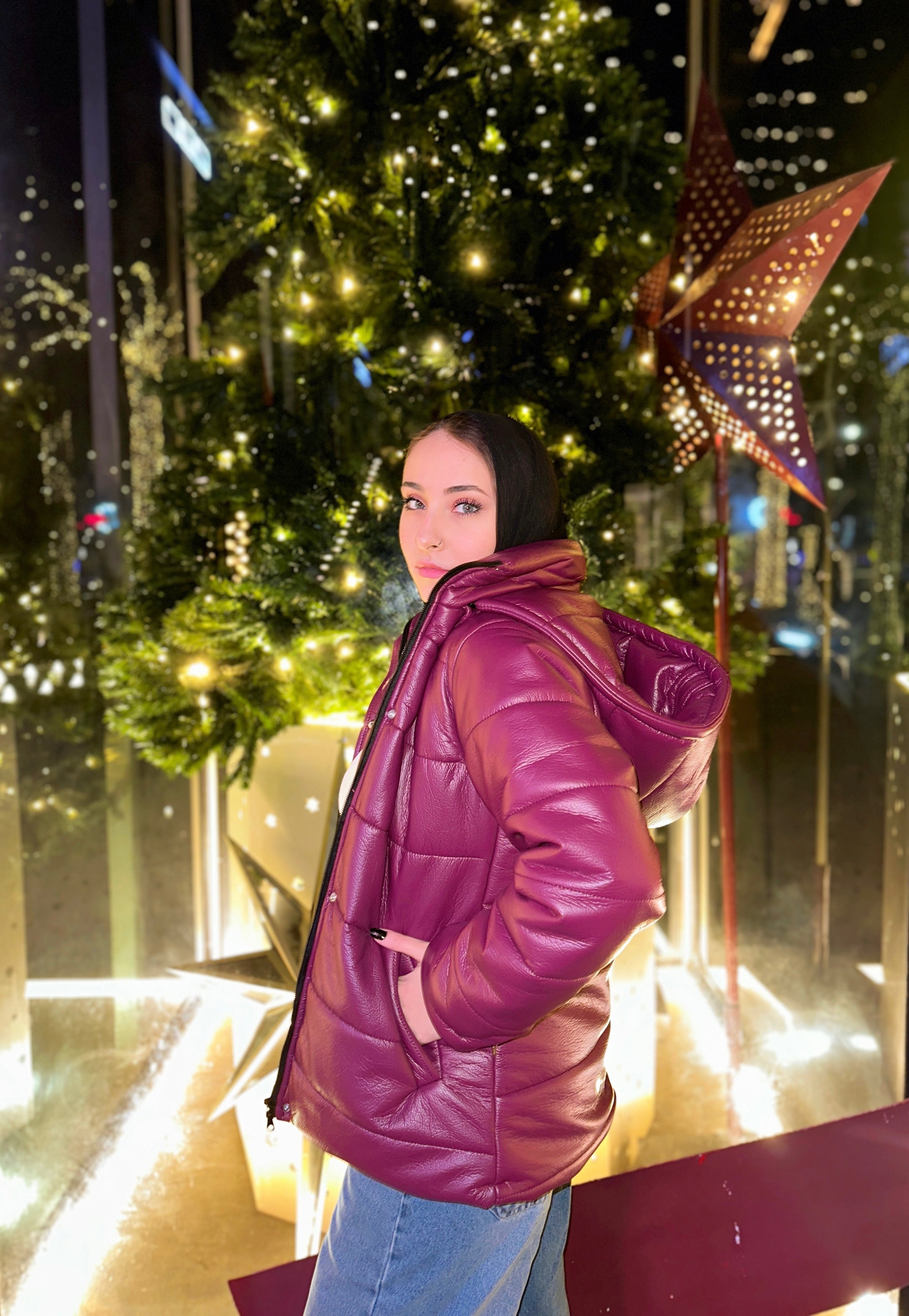 Leather Puffed Jacket