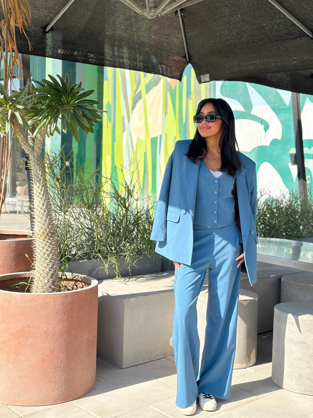 Casual Meeting Pants Denim Blue