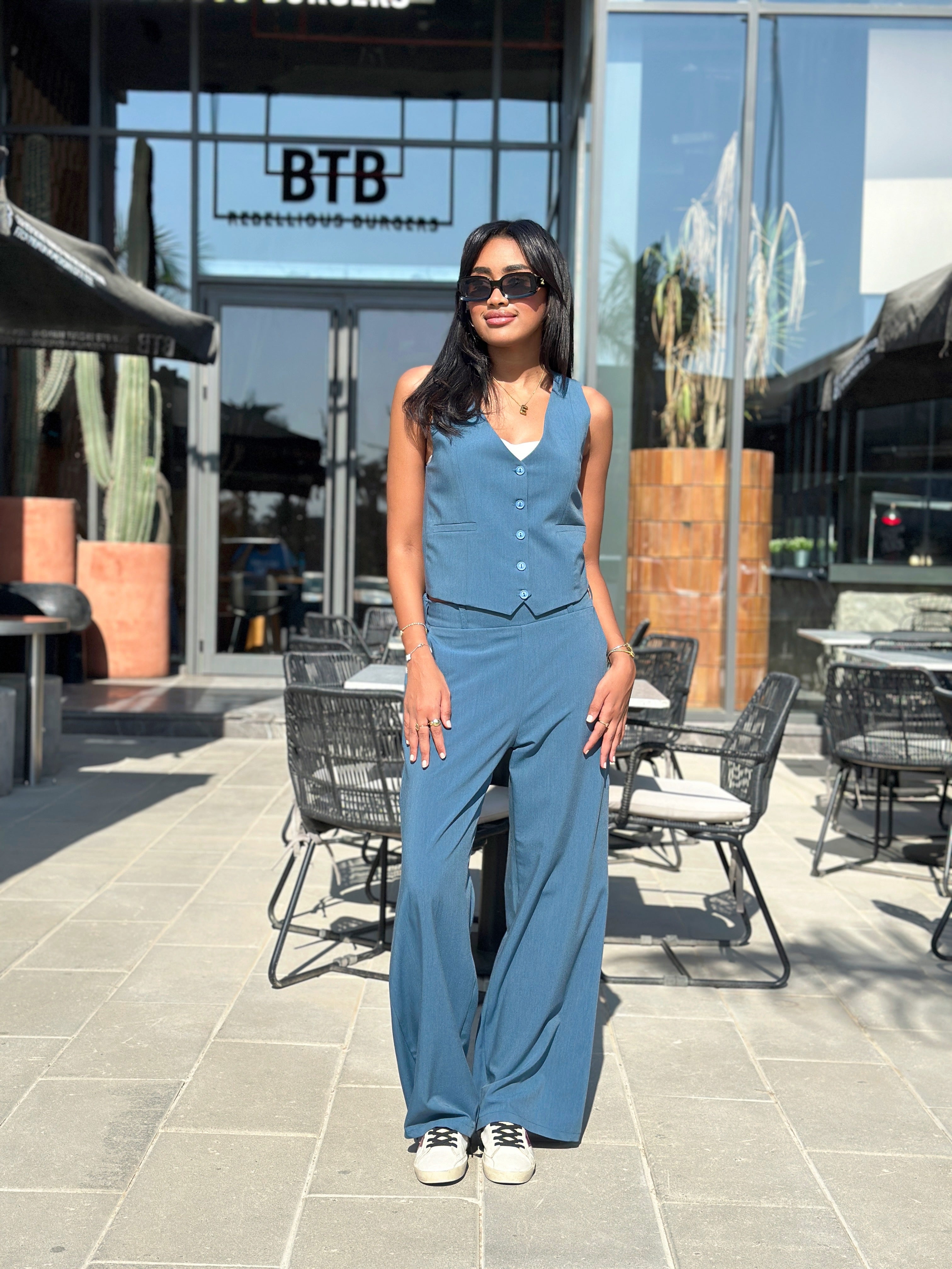 Casual Meeting Pants Denim Blue