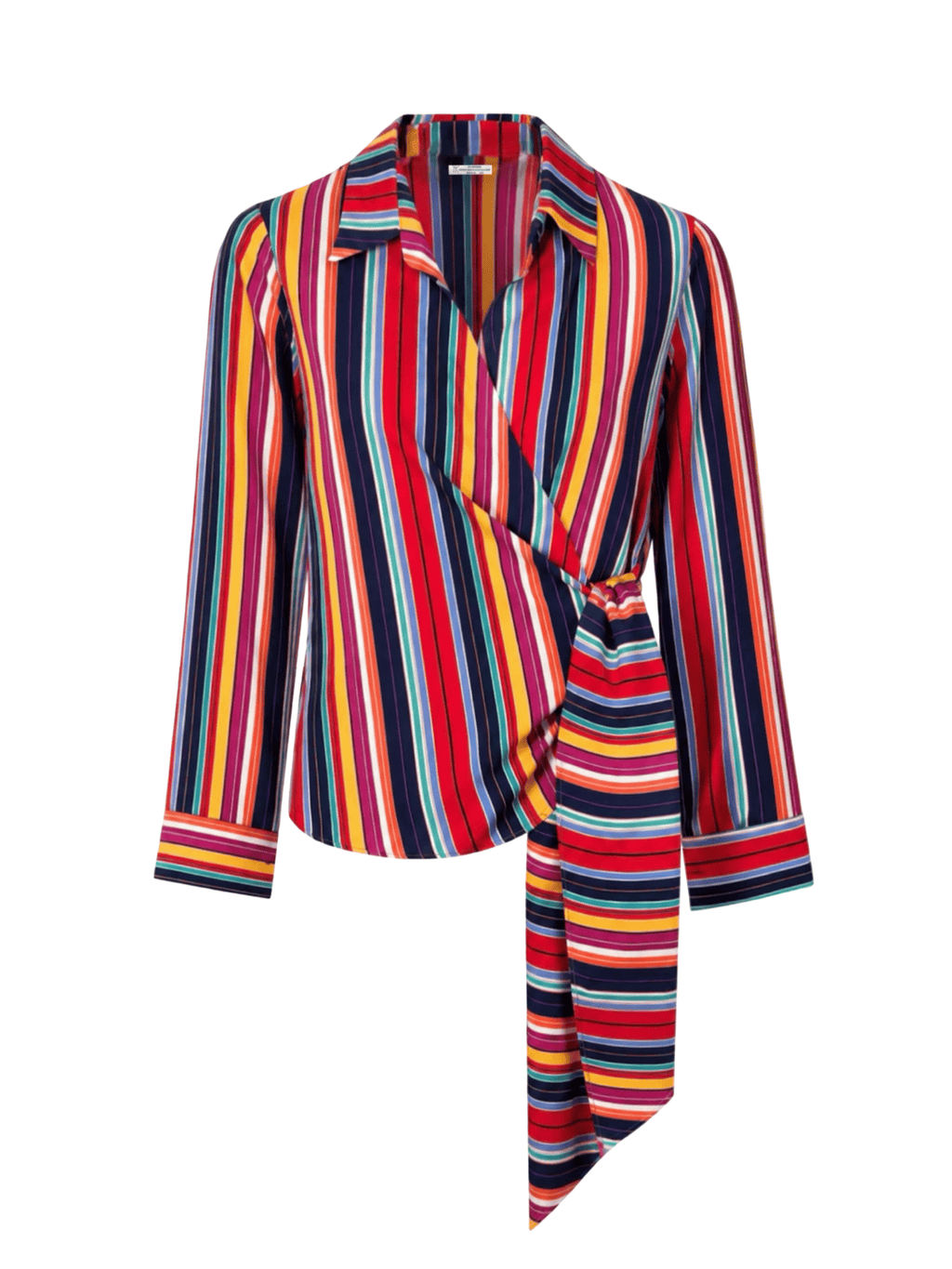 Wrap it Cotton Stripes Blouse
