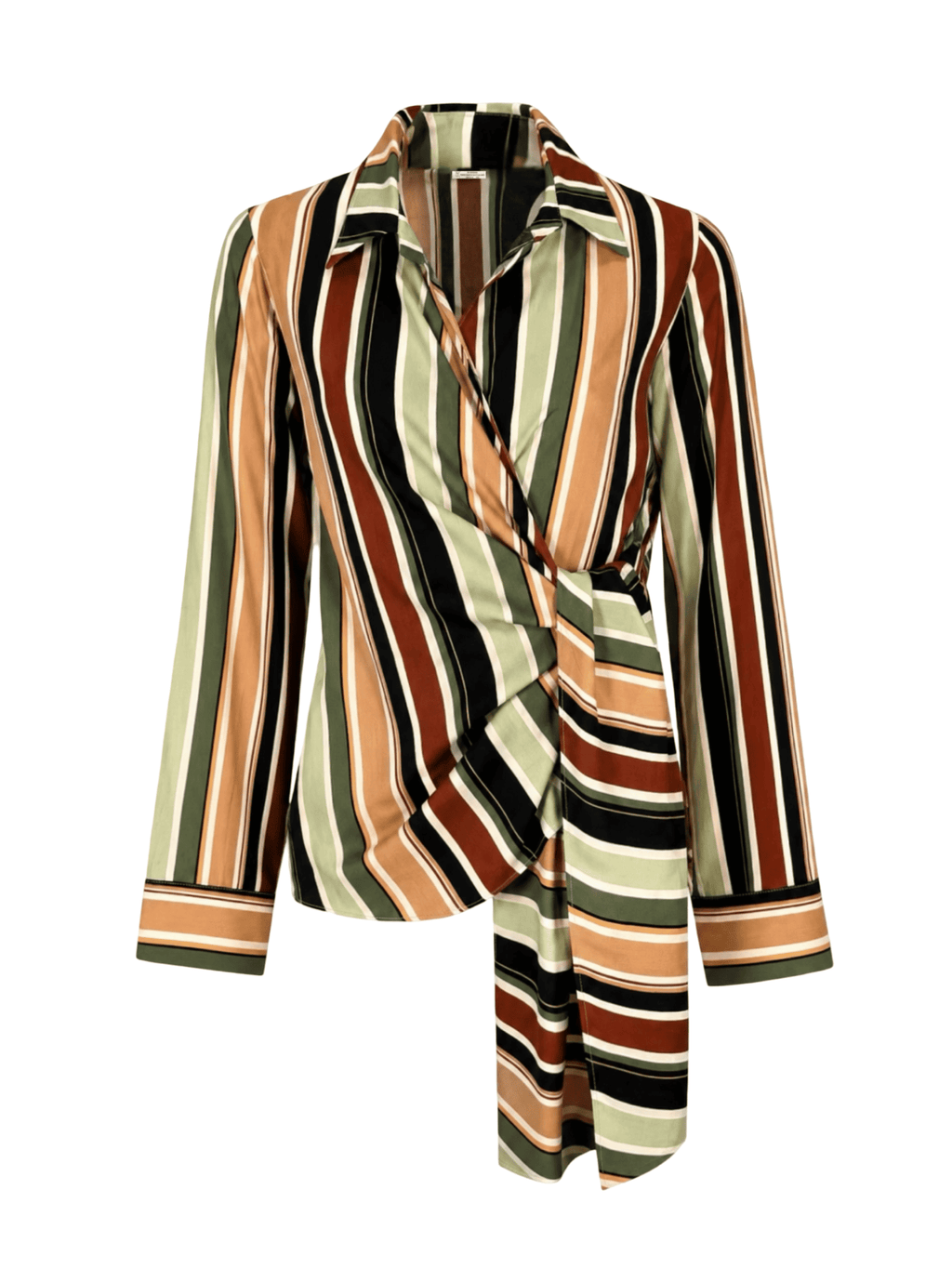Wrap it Cotton Stripes Blouse