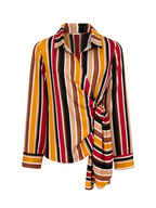 Wrap it Cotton Stripes Blouse