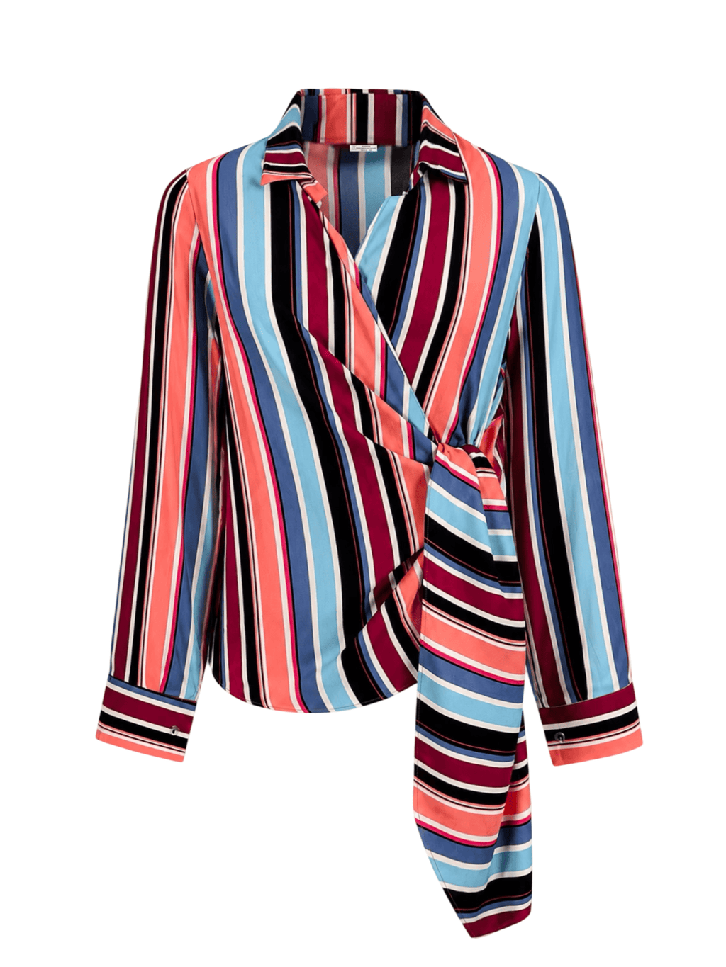 Wrap it Cotton Stripes Blouse