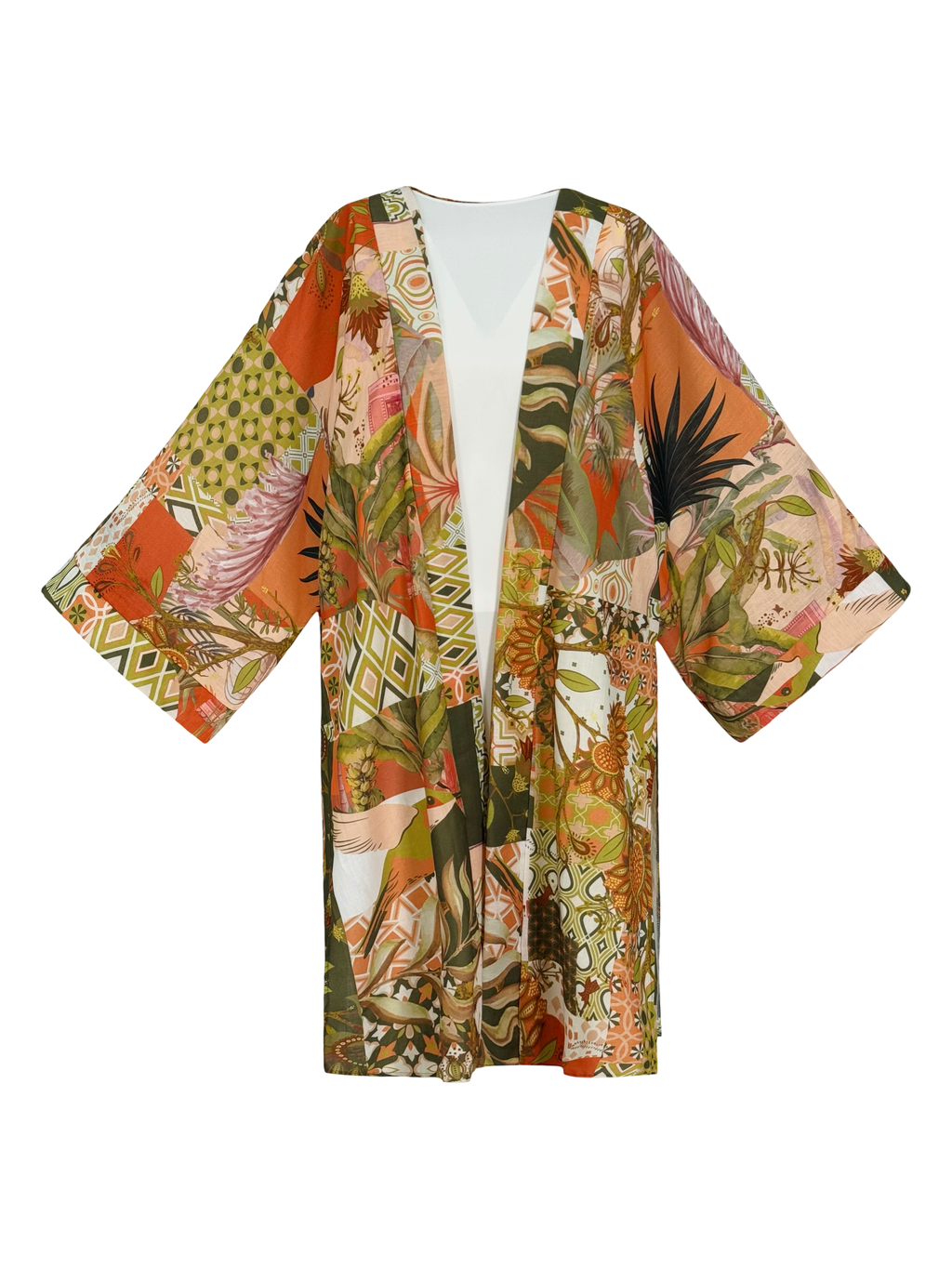 Peach & Palms Set Kimono