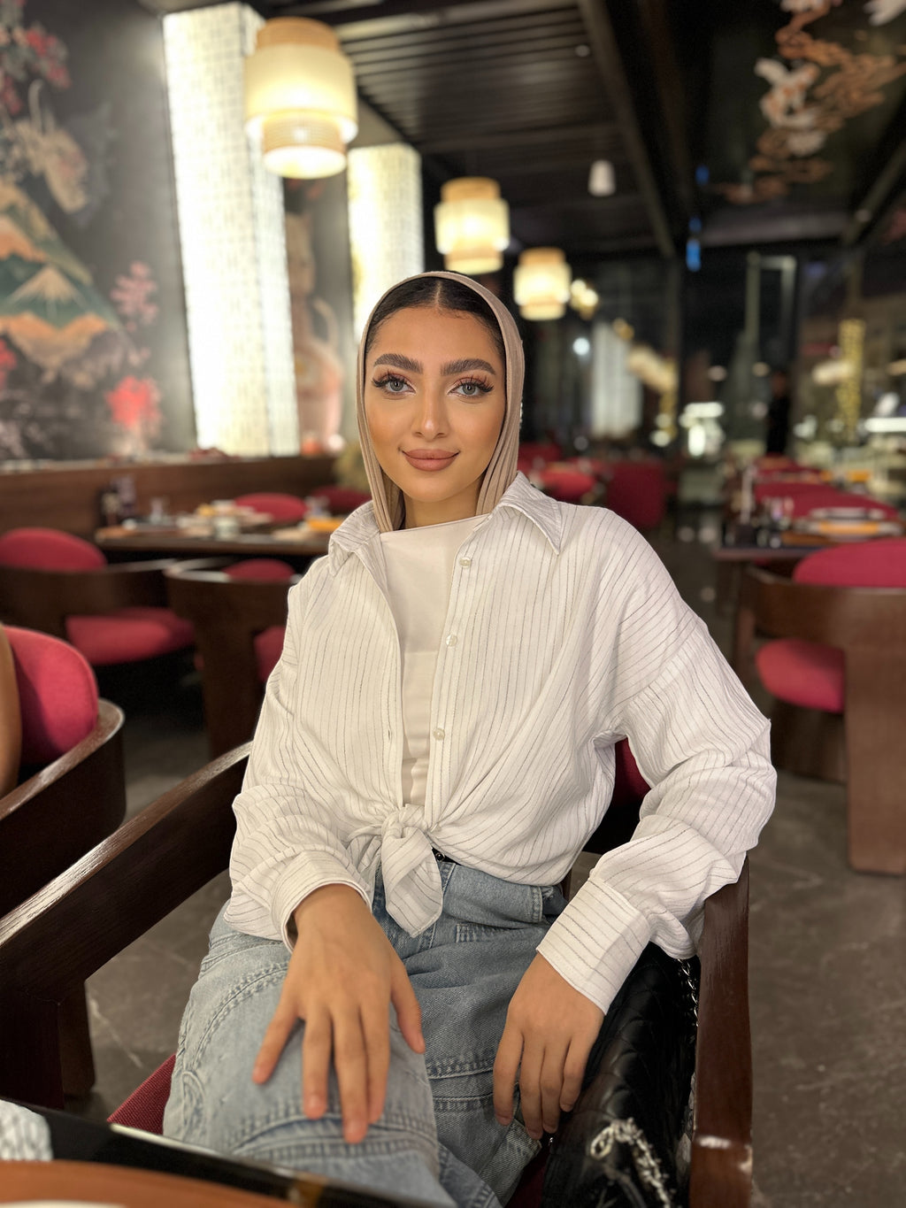 Soft Stripe Linen Set Shirt