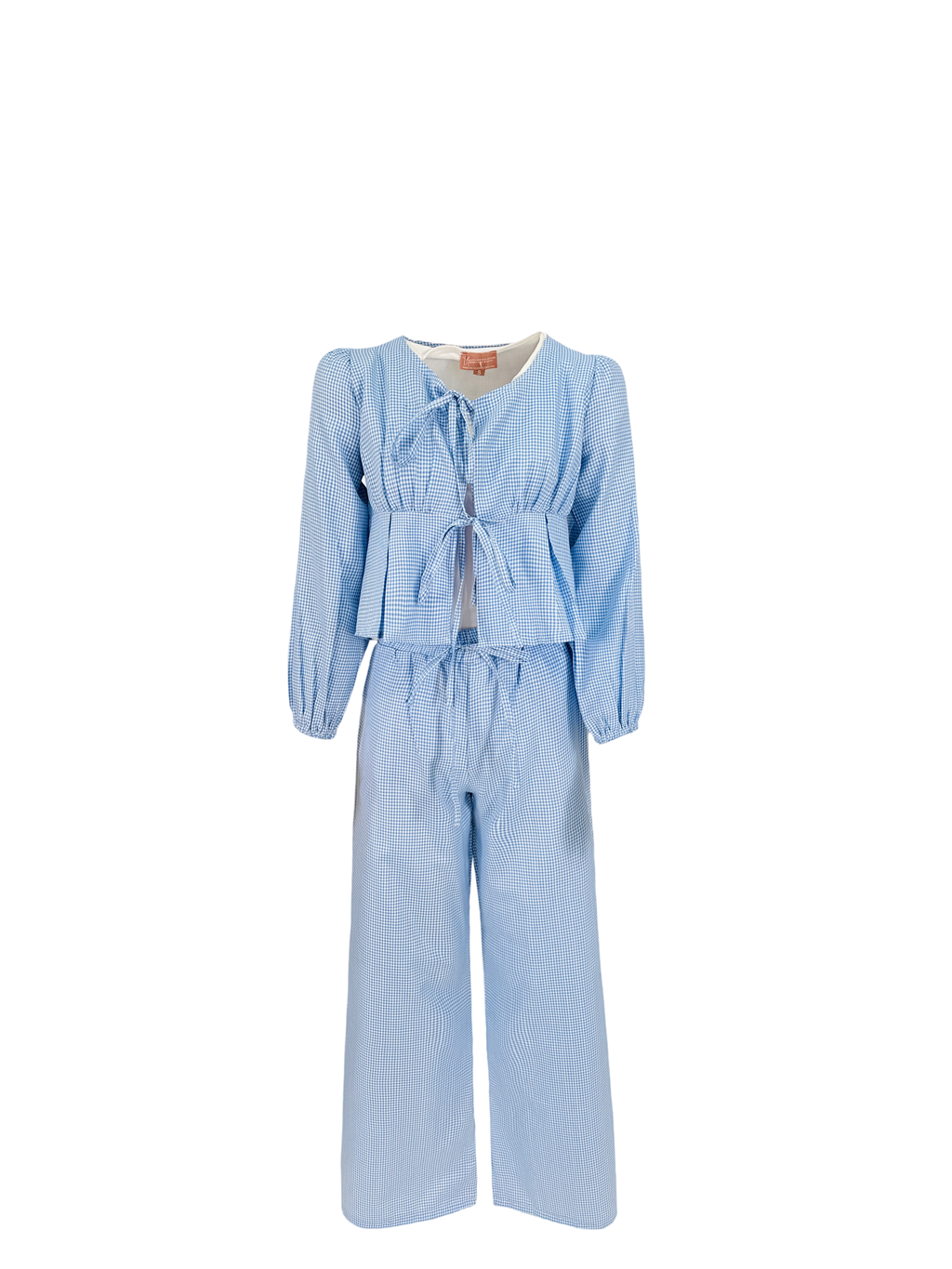 The Gingham Love Set Top Baby Blue