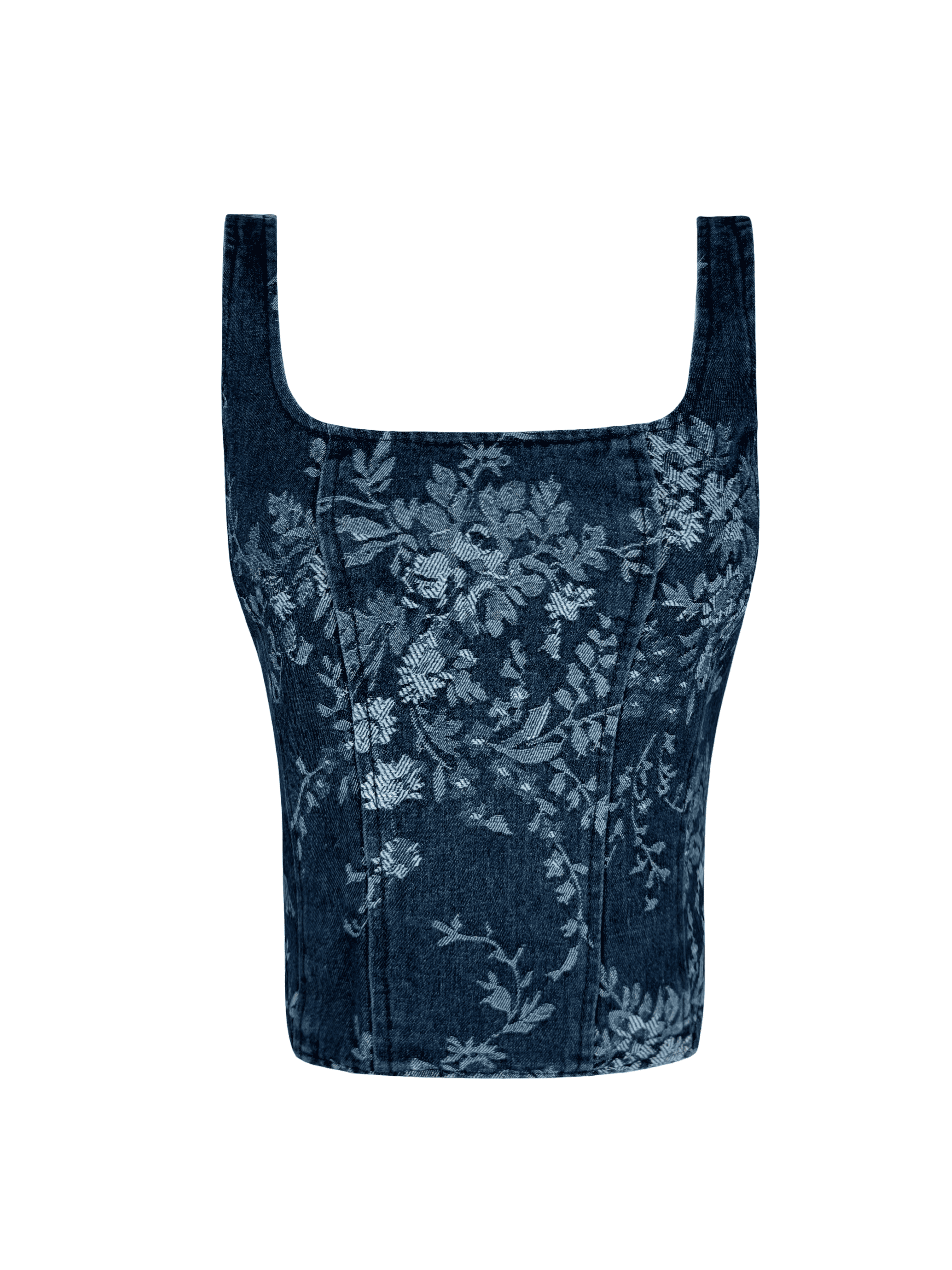 Floral Denim Corset
